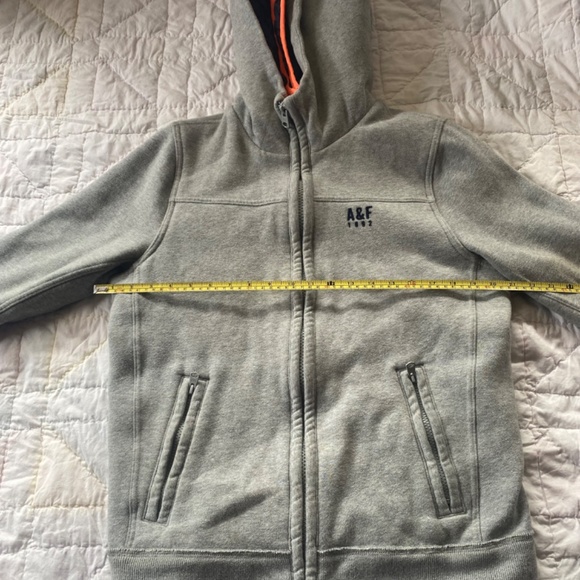 Abercrombie Fitch Grey 2 Layer Jacket With 2 Zippers and Hood - Picture 8 of 9